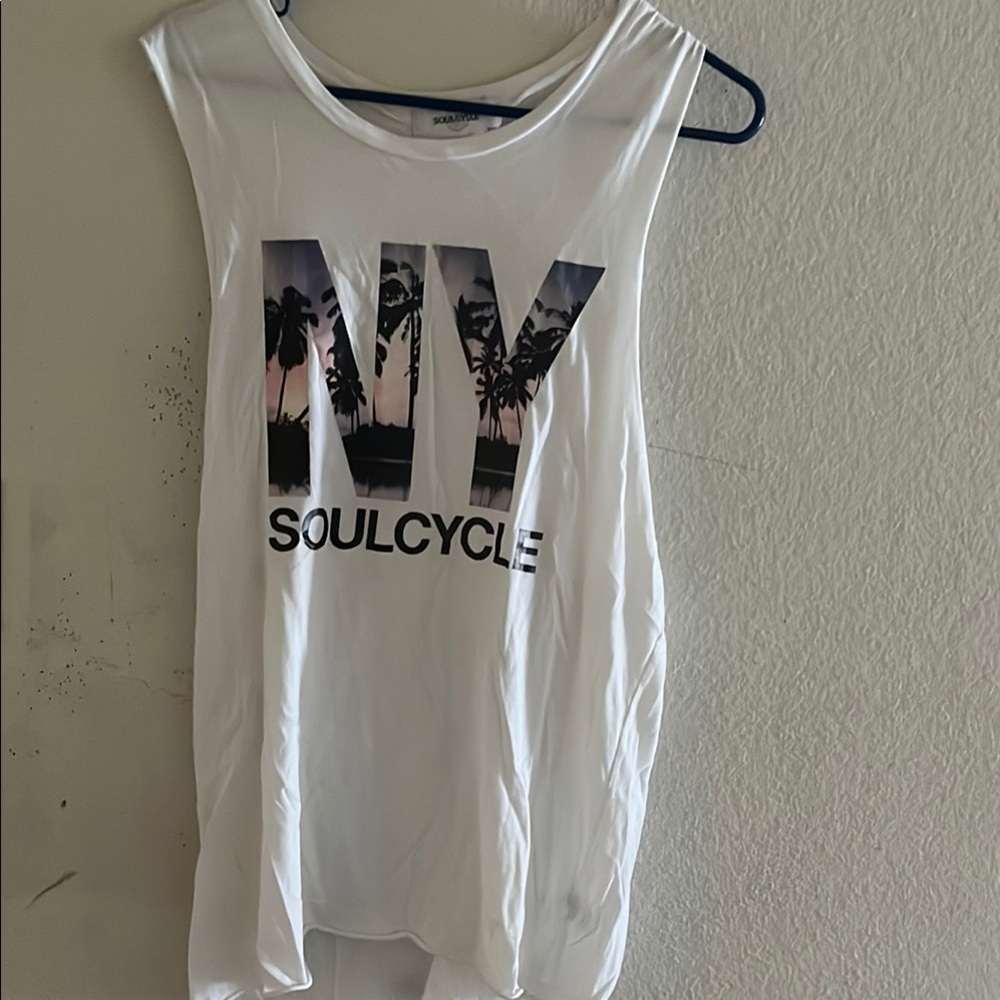 SoulCycle White Graphic Muscle Tee